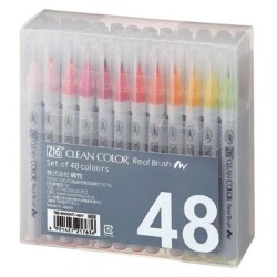 Zig Clean Color Real Brush Fırça Uçlu Marker Kalem 48 RENK SET - 1