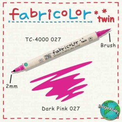 Zig Fabricolor Twin Çift Uçlu Kumaş Boyama Kalemi DARK PINK - 1