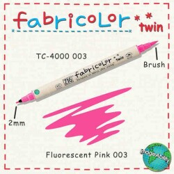 Zig Fabricolor Twin Çift Uçlu Kumaş Boyama Kalemi FLUORESCENT PINK - 1