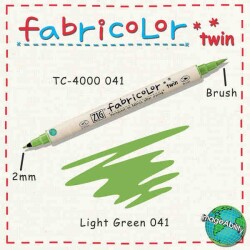 Zig Fabricolor Twin Çift Uçlu Kumaş Boyama Kalemi LIGHT GREEN - 1