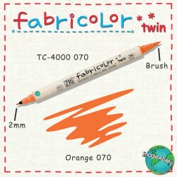 Zig Fabricolor Twin Çift Uçlu Kumaş Boyama Kalemi ORANGE - 1