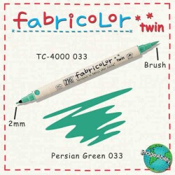 Zig Fabricolor Twin Çift Uçlu Kumaş Boyama Kalemi PERSIAN GREEN - 1