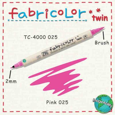 Zig Fabricolor Twin Çift Uçlu Kumaş Boyama Kalemi PINK - 1