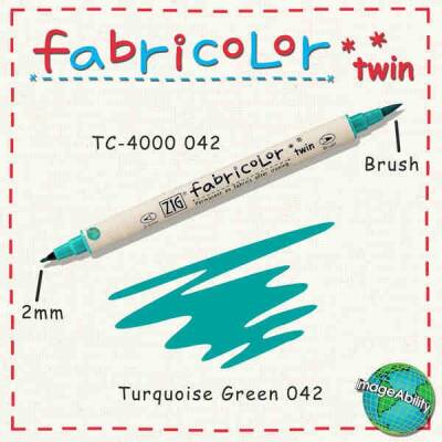 Zig Fabricolor Twin Çift Uçlu Kumaş Boyama Kalemi TURQUOISE GREEN - 1