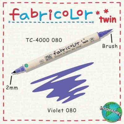 Zig Fabricolor Twin Çift Uçlu Kumaş Boyama Kalemi VIOLET - 1