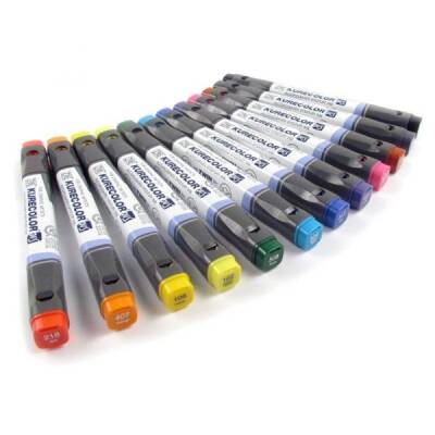 Zig Kurecolor Twin S Marker Kalem 12 RENK SET BASIC COLORS - 1