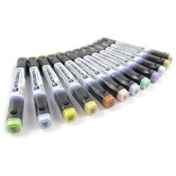 Zig Kurecolor Twin S Marker Kalem 12 RENK SET PALE COLORS - 1