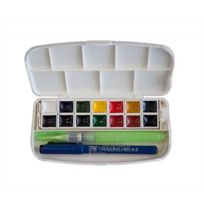 Zig Transparent Watercolor Set 14 Renk Taş Sulu Boya Seti - 1